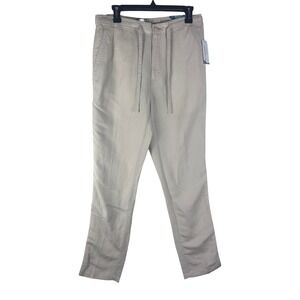 Cubavera Mens Linen Blend Drawstring Pants Beige Tan Size 32 SU39708 NEW